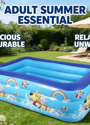 Piscina Gonfiabile Estiva 1 Pezzo, Grande Piscina con Telaio, Vasca da Bagno da Giardino per Giochi d'Acqua all'Aperto e al Chiuso, Feste