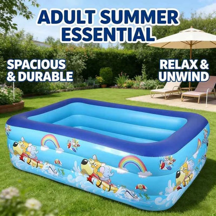 Piscina Gonfiabile Estiva 1 Pezzo, Grande Piscina con Telaio, Vasca da Bagno da Giardino per Giochi d'Acqua all'Aperto e al Chiuso, Feste