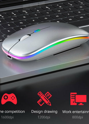 Mouse Wireless RGB Bluetooth 5.2 Ricaricabile - Gaming e Ufficio