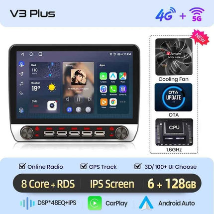 Junsun 10.1" WirelessCarplay AndroidAuto Car Radio for Fiat Ducato Jumper2 2011-2022 radio with button Bluetooth GPS Navi 4G DSP