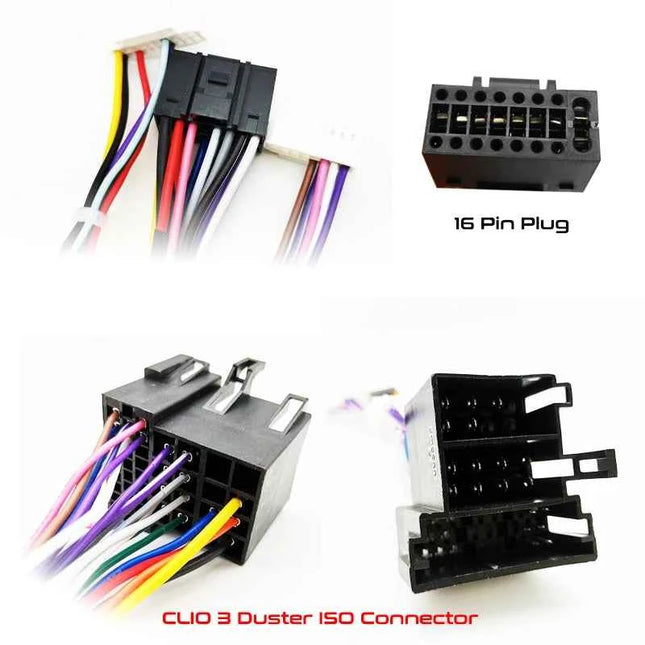 Cablaggio Mini-ISO Decodificatore CAN BUS, ritenzione SWC, cavo Android Plug and Play a 16 pin, per Renault Clio MK3 Duster 2010-2014