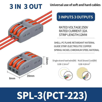 1 In Multiple Out Push-in Electrical Wire Connector Terminal Block Universal Fast Wiring Cable Connectors For Cable Connection