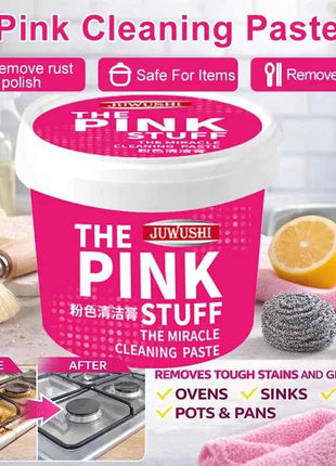 JMY Pink Cleaning Paste Multi-functional Stain Remover Degreaser for Kitchen Cookware Oven Home Cleaning Supplies Safe Effective