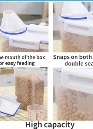 1.5kg/2kg Dog Cat Food Pail Plastic Storage Tank with Measuring Cup Container Moisture-proof Sealed Jar Pet Supplies Accessories