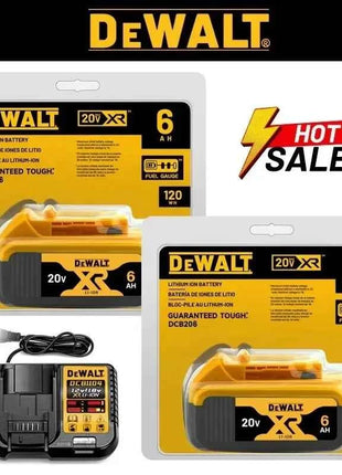 Batteria Dewalt 20V 100% Originale, 2AH 6AH Batteria agli Ioni di Litio Ricaricabile, Batteria Sostitutiva per Utensili Elettrici Dewalt DCB200 DCB206