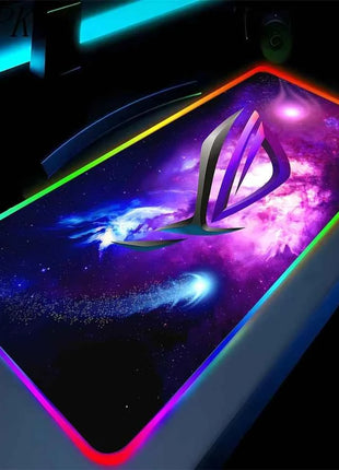 Black Mouse Pad Asus Rgb Gaming Mause Mat Anime Mats Gamer Rug Pc Xxl Cute Pads Large Game Keyboard Carpet Backlight Mousepad