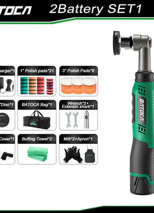 BATOCA S6 Cordless Mini Car Polisher 12V Cordless Polisher for Car Waxing 2.0Ah Buffer Polisher with Extension rod