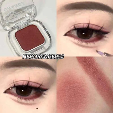 Gothic Red Brown Smoked Matte Eyeshadow Palette Smooth Shimmer Monochrome Eye Shadow Long-Lasting Brightening Silkworm Pigments