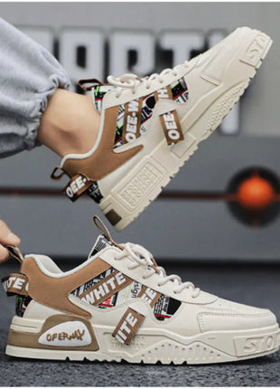 Casual Fashion Leather Sneakers New Men's Skateboard Shoes Outdoor Sports Running Hiking Tennis Platform Luxury Footwear