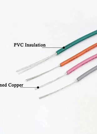 （5 Colors Mix Kit）UL1007 Wire PVC Insulation Tinned Copper Cable Stranded Electrical Line 30/28/26/24/22/20/18/16 AWG PCB Wire