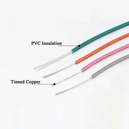 （5 Colors Mix Kit）UL1007 Wire PVC Insulation Tinned Copper Cable Stranded Electrical Line 30/28/26/24/22/20/18/16 AWG PCB Wire