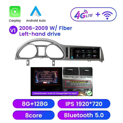 For Audi Q7 4L 2006-2009 Android Car Radio GPS Navigation Multimedia Player Carplay Android Auto IPS Touch Screen 4G 10.25 Inch
