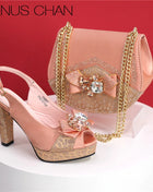 Fashion African Shoes and Evening Bag Italian Design Women's Shoes New Style High Heels Comfortable Ladies Shoes and Handbags