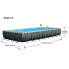 INTEX 26374 9,75 * 4,88 * 1,32 m Piscina rettangolare in acciaio con cornice divertente per la famiglia e accessori inclusi per l'aspirazione della famiglia