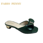 FABIO PENNY nuovo design con fiocco tinta unita elegante pantofole da donna con tacco basso e sandali con tacco medio per cena