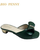 FABIO PENNY new design with plain bow elegant women's low-heeled slippers and mid-heeled sandals for dinner