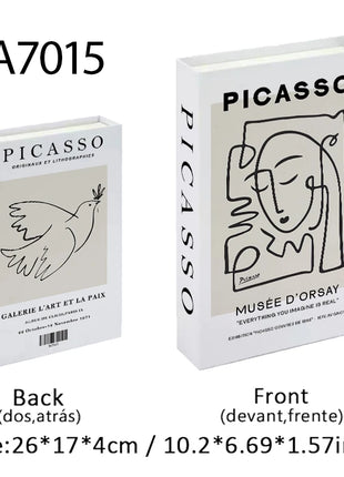 Boho Bauhaus Picasso Matisse Cucina Libri finti Decorazione Tavolino di moda di lusso Scatola portaoggetti decorativa Decorazione estetica