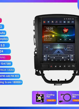 9.7" Hizpo CarPlay Android Car Radio for Opel Astra J Buick Verano 2009 - 2015 Tesla Style Screen GPS DSP 360CAM  Snapdragon6115