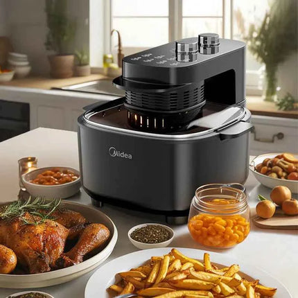 Friggitrice ad Aria Midea 5.5L - Visiva, Senza Girare, Multifunzione Intelligente