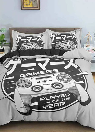 Gamepad Polyester Duvet Cover Set Colourful Button King Play Gamer Bedding Set Kids Teens Man Video Game for Child