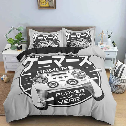 Gamepad Polyester Duvet Cover Set Colourful Button King Play Gamer Bedding Set Kids Teens Man Video Game for Child