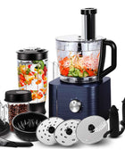 1300W Multi-Task Food Processor 3.5L Kneading 1.5L Blender Citrus Juicer 11 Professional Accessories Grinding/Chopping/Slicing