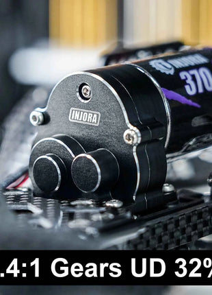 INJORA CNC Aluminum Complete Transmission with 370 Brushed Motor 45T for 1/18 RC Crawler TRX4M Upgrade