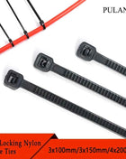 100/150/200mm fascette in Nylon nero fascette autobloccanti in plastica con cerniera in filo cinghie avvolgenti per cavi fai da te fissare l'organizzatore