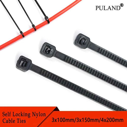100/150/200mm fascette in Nylon nero fascette autobloccanti in plastica con cerniera in filo cinghie avvolgenti per cavi fai da te fissare l'organizzatore