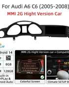 Android 14 Auto Radio CarPlay For Audi A6 C6 4f  For Audi Q7 4L 2005-2015 MMI 2G 3G GPS Car Multimedia Player Navi Stereo DSP