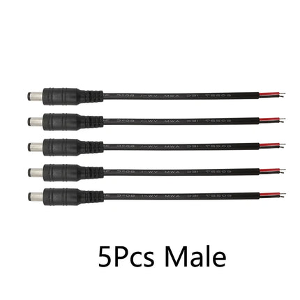 5.5*2.1mm Maschio Femmina Cavo di Alimentazione DC Spina del Cavo Martinetti Adattatore del Connettore Treccia Bianco Nero Per Telecamera CCTV 5050 3528 HA CONDOTTO LA striscia