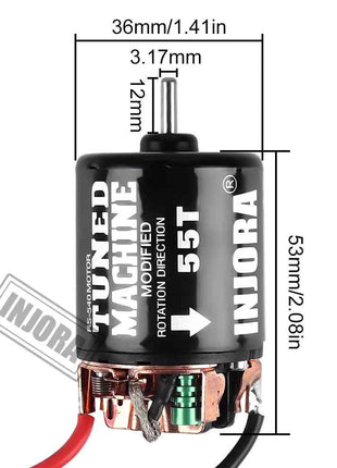 INJORA 540 Brushed Motor Waterproof 13T 21T 35T 45T 55T 80T for 1:10 RC Car Crawler Axial SCX10 AXI03007 90046 Redcat Gen8