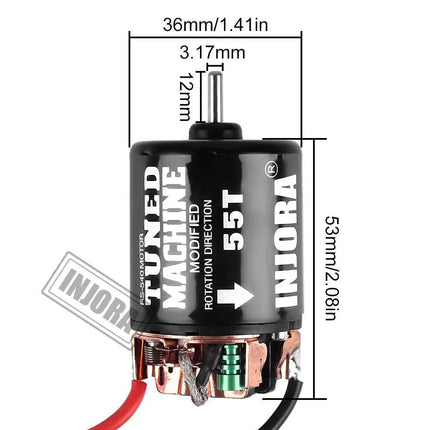 INJORA 540 Brushed Motor Waterproof 13T 21T 35T 45T 55T 80T for 1:10 RC Car Crawler Axial SCX10 AXI03007 90046 Redcat Gen8