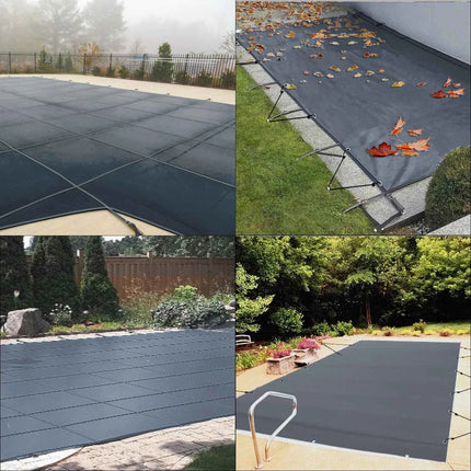 VEVOR Copertura di Sicurezza per Piscina in Carbone da 4x8M, Telo di Copertura per Piscina Rettangolare in Polipropilene, Coperchio Rettangolare di Piscina Interrata per Casa Giardino Hotel Ingegneria