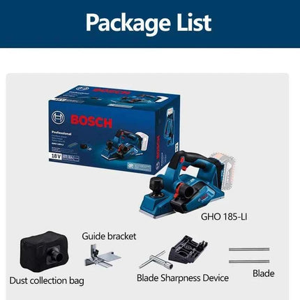 Bosch GHO 185-LI 18V Brushless Cordless Electric Planer Professional Woodworking Planer Carpentry Planing Trimmer Tool