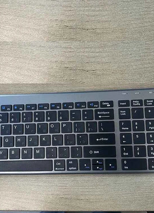 Gray Bluetooth 5.0 & 2.4G Wireless Keyboard Mouse Combo Rechargeable Full Size Wireless Keyboard for Notebook Laptop