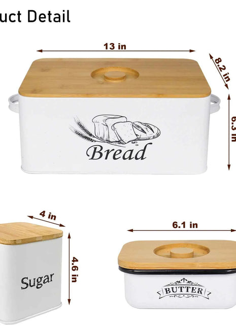 Stainless Steel Bread Box Bread Storage Bin Food Airtight Sealed Canister Coffee Flour Sugar Tea Container Kitchen Storage Box