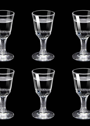 Set Mini Calici Shot 10/15/25ml Trasparenti con Piede Alto per Liquori e Spirits