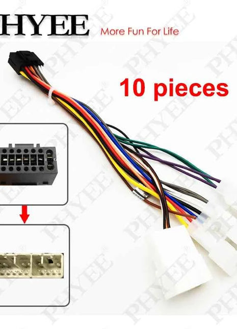 Adattatore per cablaggio radio Spina connettore a 16 pin 10 pezzi Cavo all'ingrosso per Toyota Corolla Camry RAV4 Hilux Land Cruiser Yaris