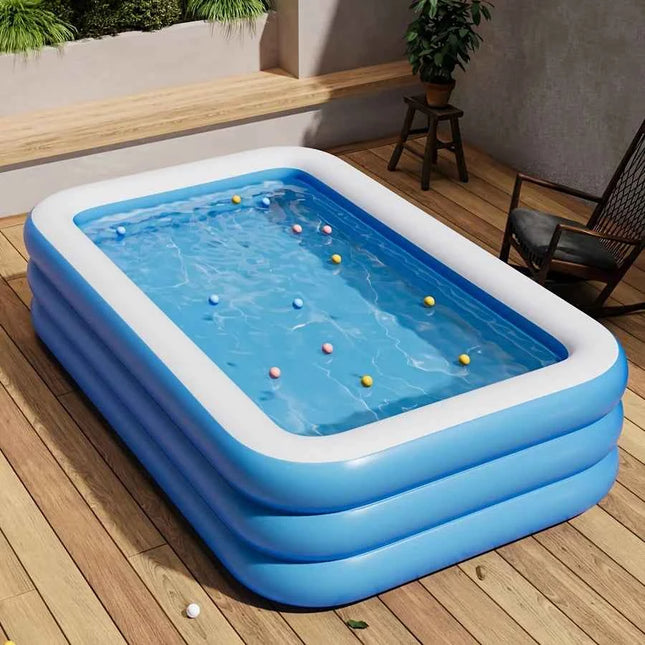 Piscina gonfiabile per cortile, giardino con prato, grande piscina estiva pieghevole per giochi d'acqua, piscina portatile multifunzionale per esterni