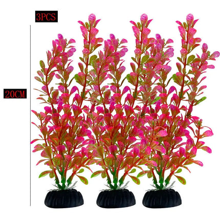 Artificial Aquarium Decor Plants Water Weeds Ornament Aquatic Fish Tank Simulation Grass Flower Decoration Accessories