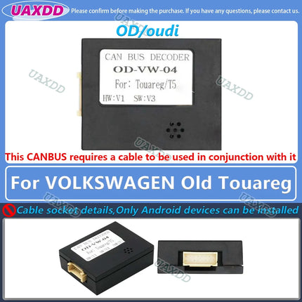Per VOLKSWAGEN 2 Din Car Golf Tour 7 6 Touareg PASSAT Tiguan Lamando POLO SCIROCCO Lavida Touran Saqitar BORA decoder canbus box