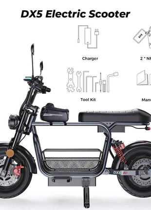 iScooter DX5 Electric Scooter 1500W 15.6Ah Scooter for Adults 72KM Range 15''Scooter with NFCs 55KM/h Speed
