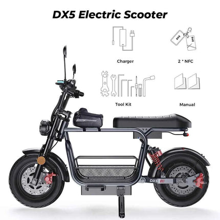 iScooter DX5 Electric Scooter 1500W 15.6Ah Scooter for Adults 72KM Range 15''Scooter with NFCs 55KM/h Speed