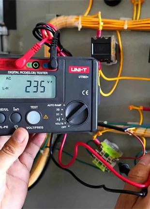 UNI-T UT582+ Digital RCD (ELCB) Tester AUTO RAMP Leakage Circuit Breaker Meter with Mis-Operation Buzzer