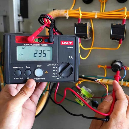 UNI-T UT582+ Digital RCD (ELCB) Tester AUTO RAMP Leakage Circuit Breaker Meter with Mis-Operation Buzzer