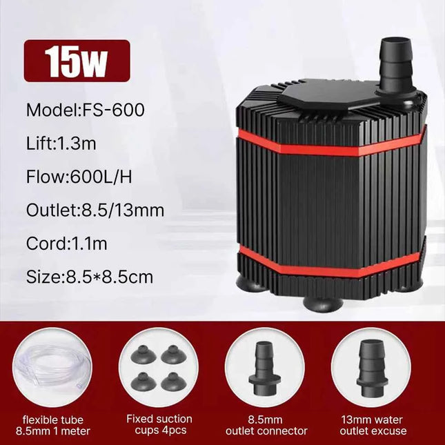 360° Fish Tank Submersible Pump Mini Filter Cleaning Small Bottom Suction Pump Water Circulation Filter Pump Water Change Silent