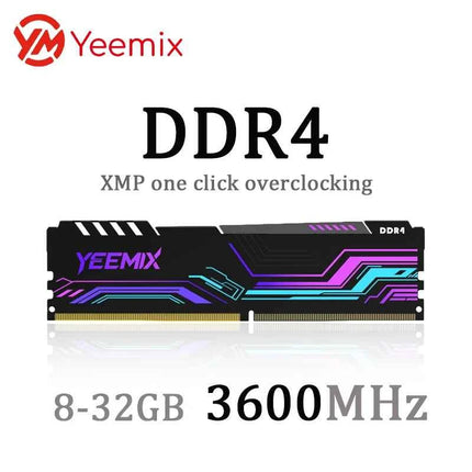 Yeemix DDR4 8GB 32GB 16GB 2666MHz 3200MHz 3600MHz Desktop Memory Dimm Heat dissipation XMP overclocking High Compatible RAM
