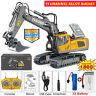 4WD Remote Control Excavator 4x4 Alloy Dump Truck Bulldozer Radio Model RC Car Construction Vehicle Toy Children Kids Gifts