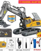 4WD Remote Control Excavator 4x4 Alloy Dump Truck Bulldozer Radio Model RC Car Construction Vehicle Toy Children Kids Gifts